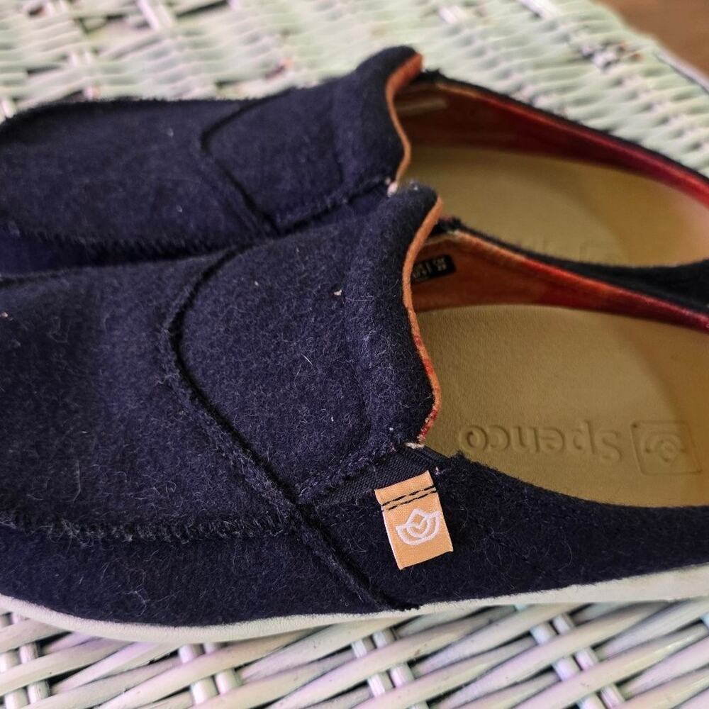 Spenco Siesta Navy Blue Fleece Orthotic Slip On Slide Mule Shoes Women's 7 - Picture 2 of 5